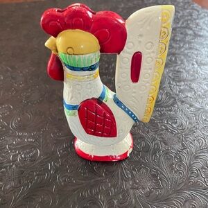 Colorful Rooster Figurine - Red and White